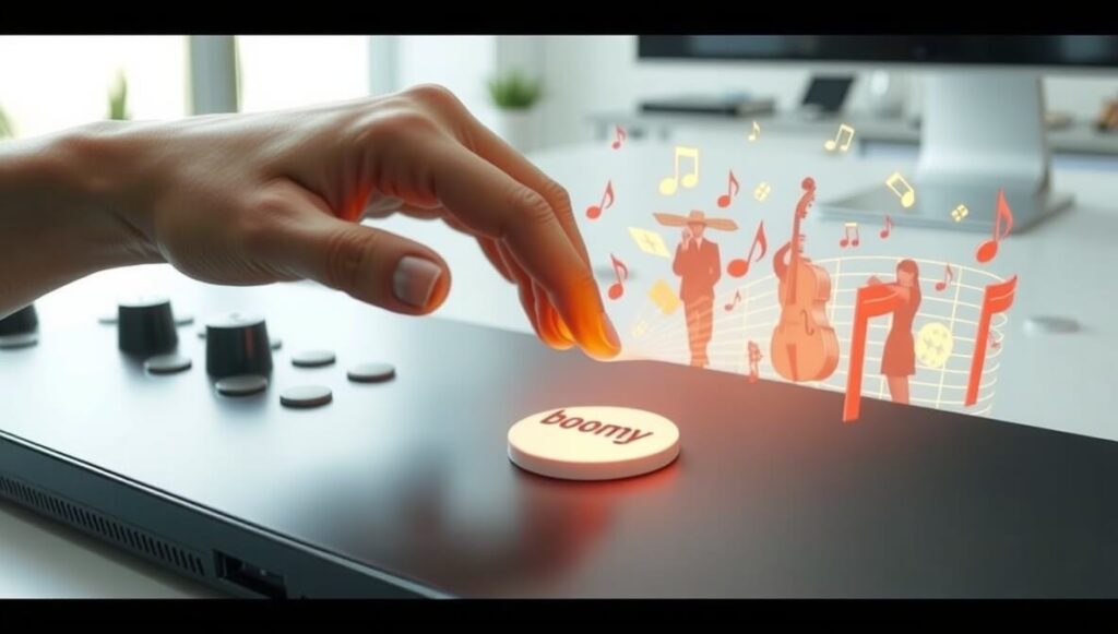 Boomy is an AI music generation tool that helps users instantly create and customize unique songs without needing musical experience.