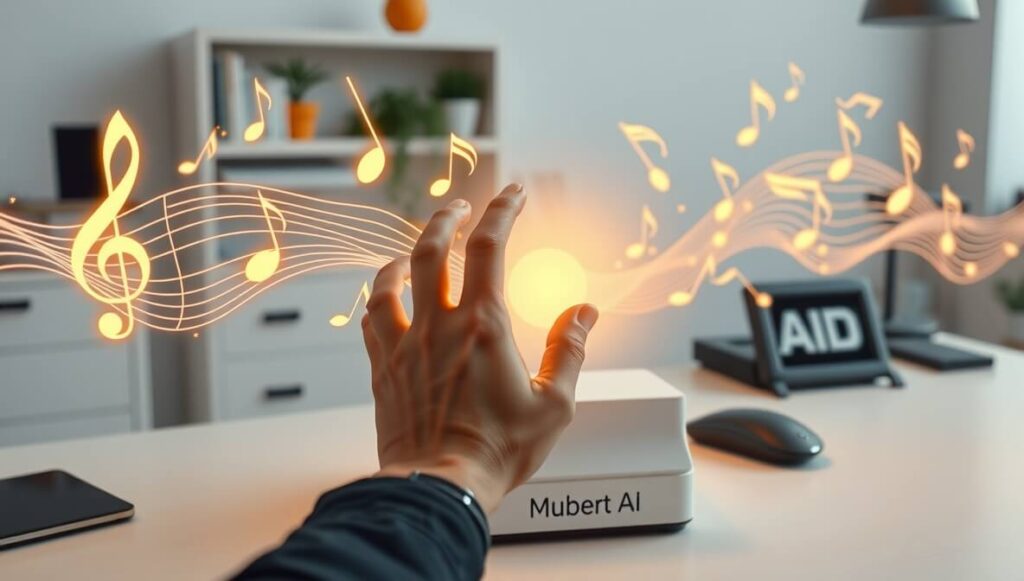 Mubert is an AI music generation tool that creates unique, royalty-free audio tracks instantly from user descriptions, streamlining content production.