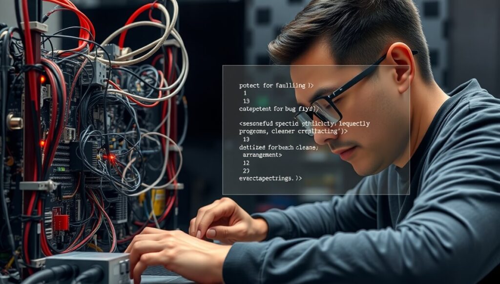 GitHub Copilot assists developers by suggesting precise fixes for bugs and offering optimized refactoring solutions directly within a physical representation of their codebase, improving code quality and development efficiency.