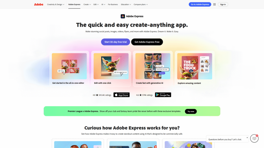 Adobe Express among best ai design tools
