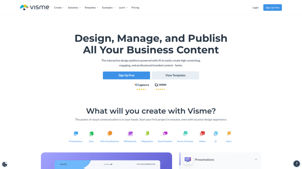 Visme among best ai design tools