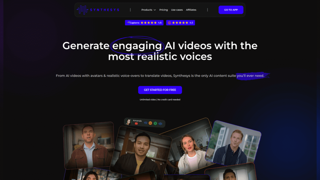 Synthesys among best AI video editors