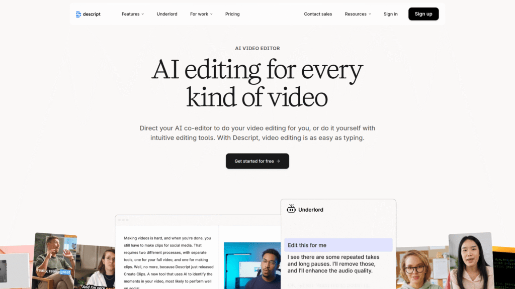 Descript among AI podcast editors