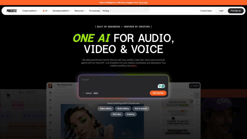 Podcastle among AI podcast editors