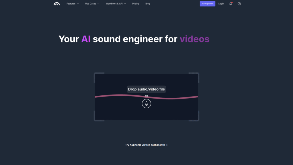 Auphonic among AI audio cleaner