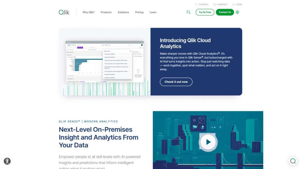 Qlik Sense among AI dashboard builder