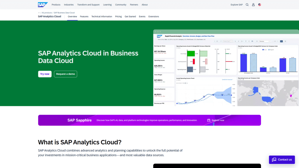 SAP Analytics Cloud among predictive analytics tools