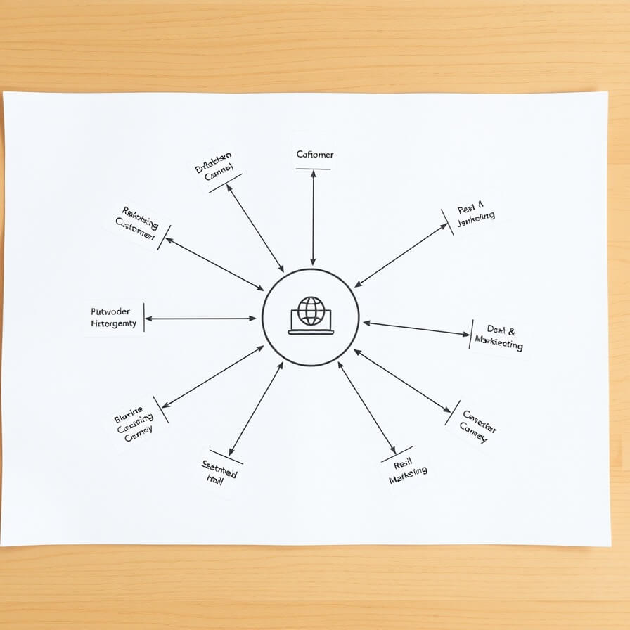 A diagram demonstrating how Klaviyo automates the customer journey by connecting isolated retail data points into a cohesive, personalized communication workflow.