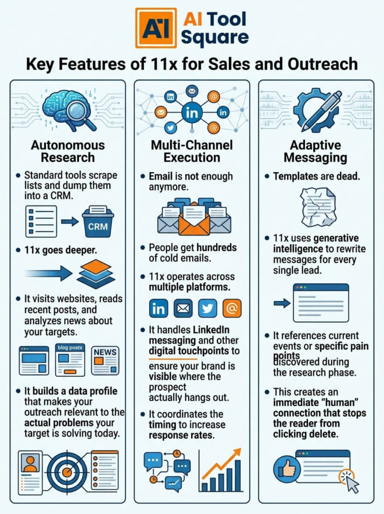 Key Features of 11x for Sales and Outreach
